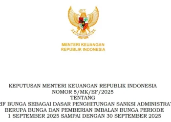 Kemenkeu Tetapkan Tarif Bunga Sanksi Administrasi Pajak September 2025