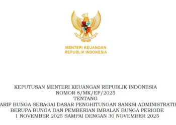 Kemenkeu Tetapkan Tarif Bunga Sanksi Administrasi Pajak September 2025