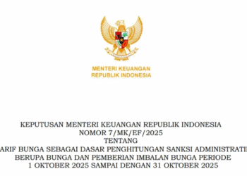Kemenkeu Tetapkan Tarif Bunga Sanksi Administrasi Pajak Oktober 2025