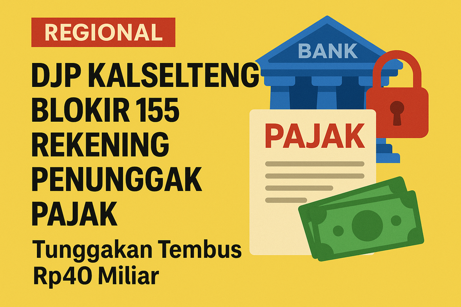 DJP Kalselteng Blokir 155 Rekening Penunggak Pajak, Tunggakan Tembus Rp40 Miliar
