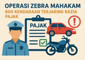 Operasi Zebra Mahakam, 800 Kendaraan Terjaring Razia Pajak di Samarinda