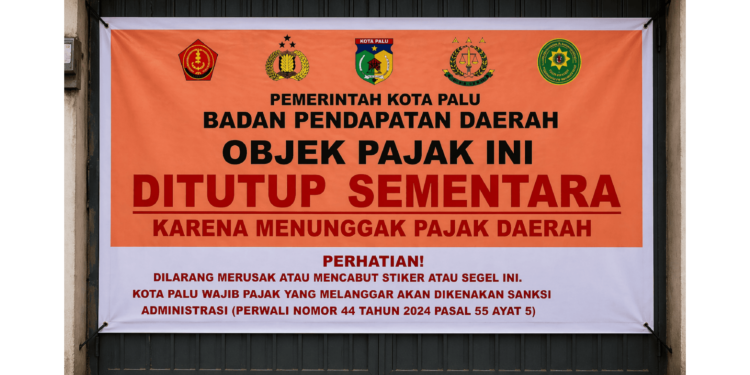 Sejumlah Kafe Dan Restoran Di Palu Disegel Akibat Menunggak Pajak