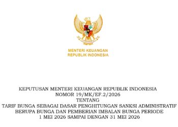 Kemenkeu Tetapkan Tarif Bunga Sanksi Administrasi Pajak Mei 2026