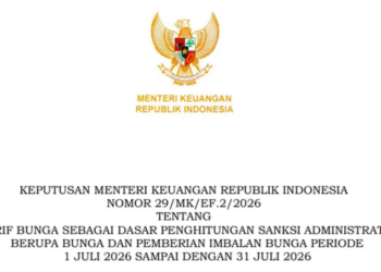 Kemenkeu Tetapkan Tarif Bunga Sanksi Administrasi Pajak Juli 2026