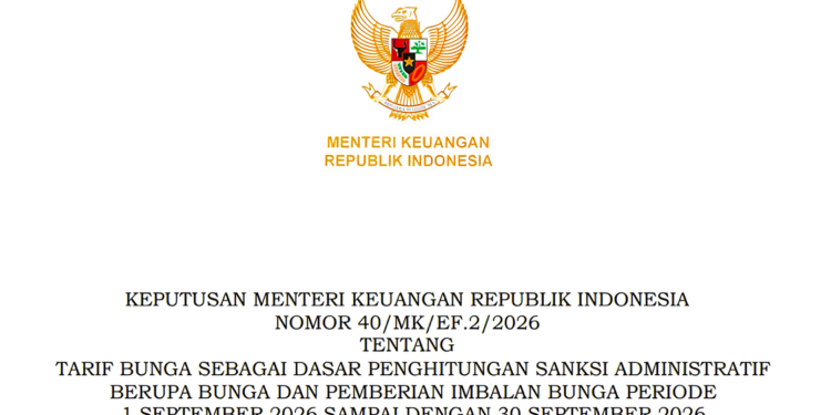 Tarif Bunga Sanksi Pajak September 2026 Ditetapkan, Ini Rinciannya