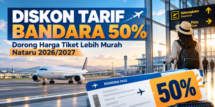 Diskon Tarif Bandara 50% Berlaku di 36 Bandara Saat Nataru