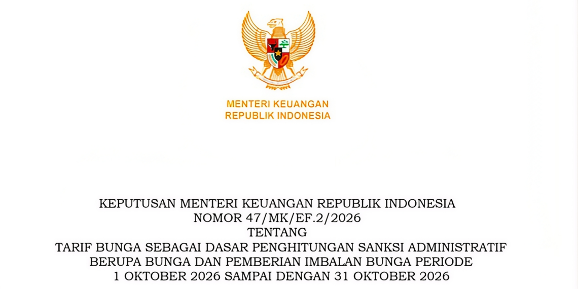 Tarif Bunga Sanksi dan Imbalan Bunga Pajak Periode Oktober 2026